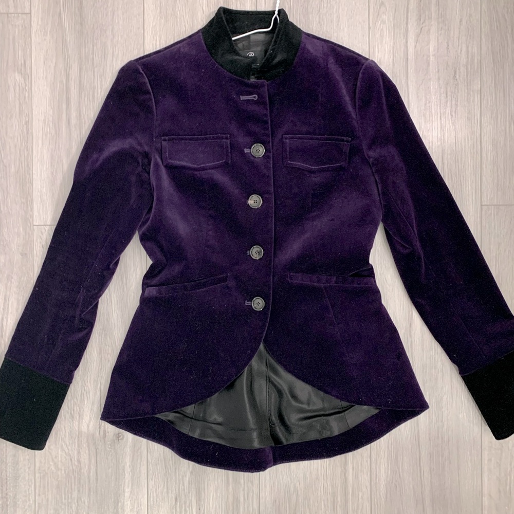 Pink Tartan purple velvet blazer size 2